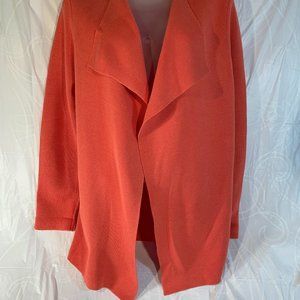 Eileen Fisher Salmon Silk Waterfall Cardigan